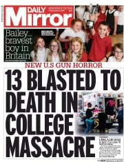 Daily Mirror () Newspaper Front Page for 2 October 2015