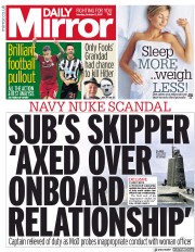 Daily Mirror () Newspaper Front Page for 2 October 2017