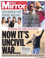 Daily Mirror () Newspaper Front Page for 2 October 2018
