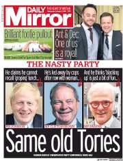 Daily Mirror () Newspaper Front Page for 2 October 2019
