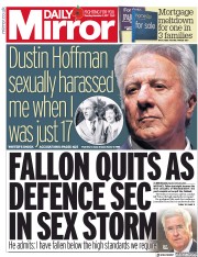 Daily Mirror () Newspaper Front Page for 2 November 2017