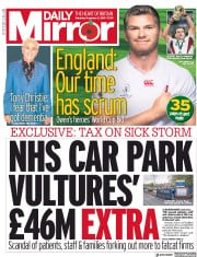 Daily Mirror () Newspaper Front Page for 2 November 2019