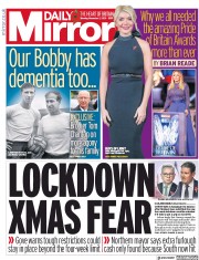 Daily Mirror () Newspaper Front Page for 2 November 2020