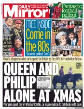 Daily Mirror () Newspaper Front Page for 2 December 2020