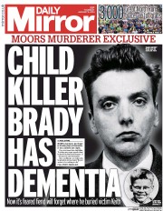 Daily Mirror () Newspaper Front Page for 2 January 2014