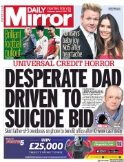 Daily Mirror () Newspaper Front Page for 2 January 2019