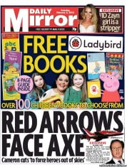 Daily Mirror () Newspaper Front Page for 2 February 2013