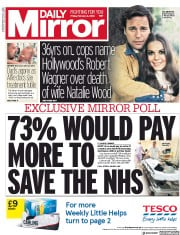 Daily Mirror () Newspaper Front Page for 2 February 2018