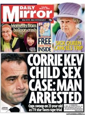 Daily Mirror () Newspaper Front Page for 2 March 2013