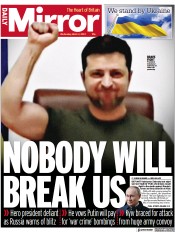 Daily Mirror () Newspaper Front Page for 2 March 2022