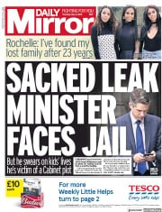 Daily Mirror () Newspaper Front Page for 2 May 2019