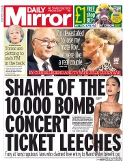 Daily Mirror () Newspaper Front Page for 2 June 2017