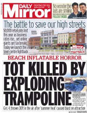 Daily Mirror () Newspaper Front Page for 2 July 2018