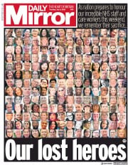 Daily Mirror () Newspaper Front Page for 2 July 2020