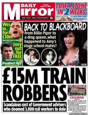 Daily Mirror () Newspaper Front Page for 2 August 2011