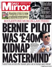 Daily Mirror () Newspaper Front Page for 2 August 2016