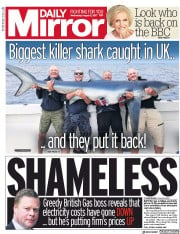 Daily Mirror () Newspaper Front Page for 2 August 2017