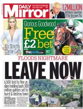 Daily Mirror () Newspaper Front Page for 2 August 2019