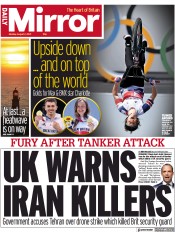 Daily Mirror () Newspaper Front Page for 2 August 2021