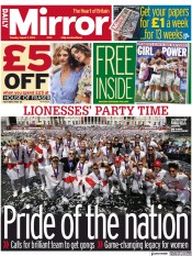 Daily Mirror () Newspaper Front Page for 2 August 2022