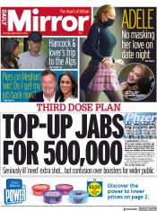 Daily Mirror () Newspaper Front Page for 2 September 2021