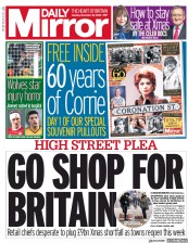 Daily Mirror () Newspaper Front Page for 30 November 2020