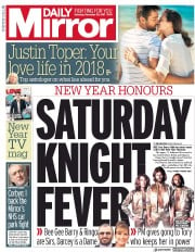 Daily Mirror () Newspaper Front Page for 30 December 2017