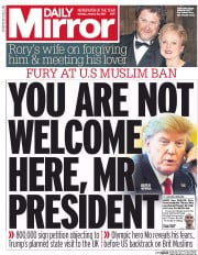 Daily Mirror () Newspaper Front Page for 30 January 2017