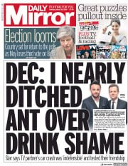 Daily Mirror () Newspaper Front Page for 30 March 2019