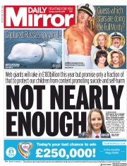 Daily Mirror () Newspaper Front Page for 30 April 2019