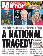 Daily Mirror () Newspaper Front Page for 30 April 2020