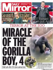 Daily Mirror () Newspaper Front Page for 30 May 2016