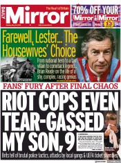 Daily Mirror () Newspaper Front Page for 30 May 2022