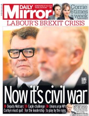 Daily Mirror () Newspaper Front Page for 30 June 2016