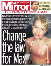 Daily Mirror () Newspaper Front Page for 30 June 2017