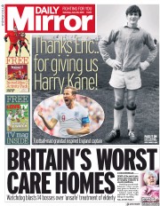 Daily Mirror () Newspaper Front Page for 30 June 2018