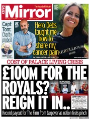 Daily Mirror () Newspaper Front Page for 30 June 2022