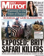 Daily Mirror () Newspaper Front Page for 30 July 2015