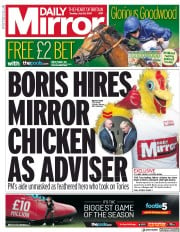 Daily Mirror () Newspaper Front Page for 30 July 2019