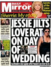 Daily Mirror () Newspaper Front Page for 30 August 2011