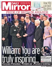 Daily Mirror () Newspaper Front Page for 31 October 2017