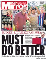 Daily Mirror () Newspaper Front Page for 31 October 2018