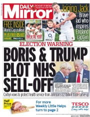 Daily Mirror () Newspaper Front Page for 31 October 2019
