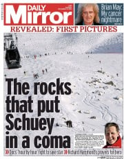Daily Mirror () Newspaper Front Page for 31 December 2013