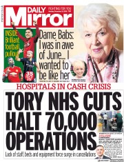Daily Mirror () Newspaper Front Page for 31 December 2018