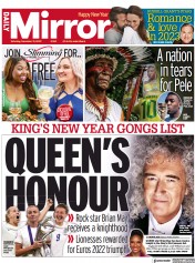 Daily Mirror () Newspaper Front Page for 31 December 2022
