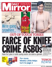Daily Mirror () Newspaper Front Page for 31 January 2019