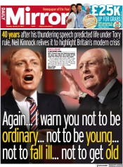 Daily Mirror () Newspaper Front Page for 31 January 2023