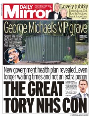 Daily Mirror () Newspaper Front Page for 31 March 2017