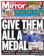 Daily Mirror () Newspaper Front Page for 31 March 2020